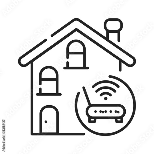 Internet connection black line icon. Ability of individuals to connect to the Internet. Pictogram for web page, mobile app, promo. UI UX GUI design element. Editable stroke.
