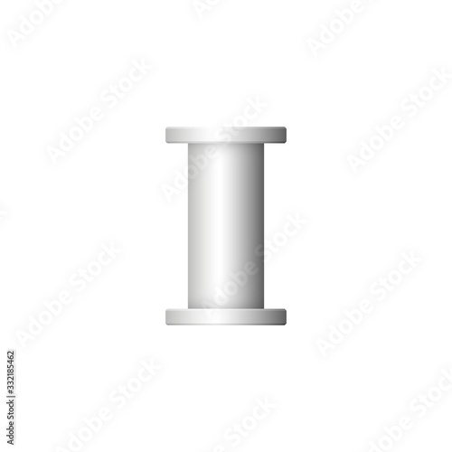 Pipe vector icon. Made from steel or metal connection by flange fitting fixing by screw and bolt. Part for pipeline construction to transport oil and gas in industry, water in plumbing and irrigation.