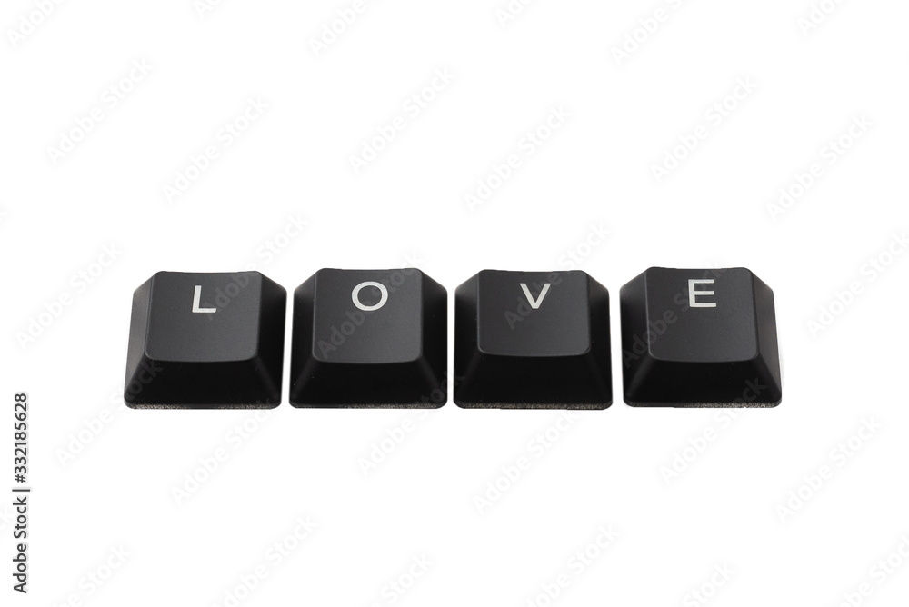 Word love written on keyboard. Word love written on keyboard.