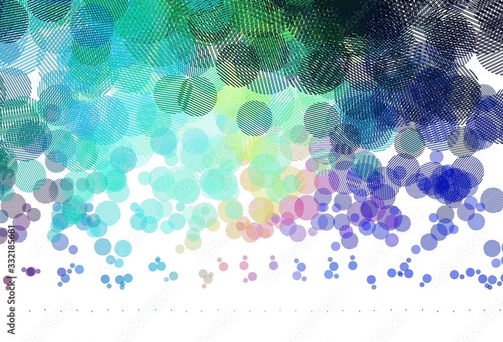 Fototapeta premium Light Blue, Green vector backdrop with dots.