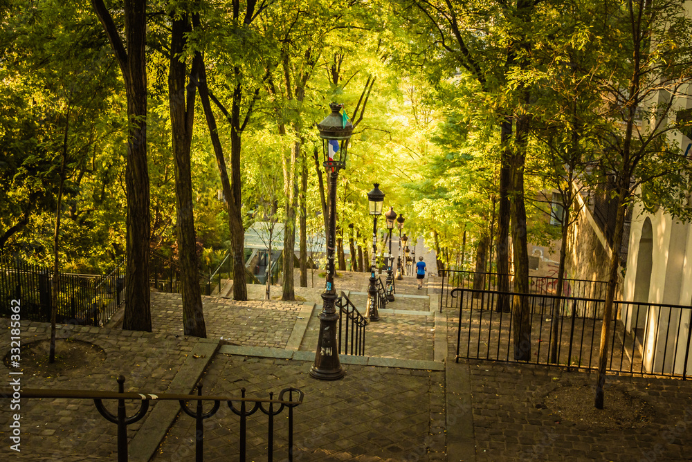 Early morning at the Montmartre steps, Paris, France