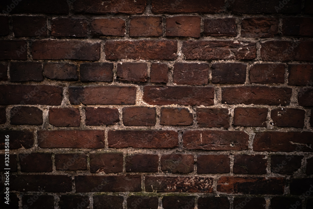 Obraz premium Brick brown wall old texture, grunge background for loft