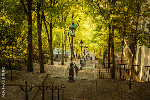 Obraz na płótnie Early morning at the Montmartre steps, Paris, France w salonie