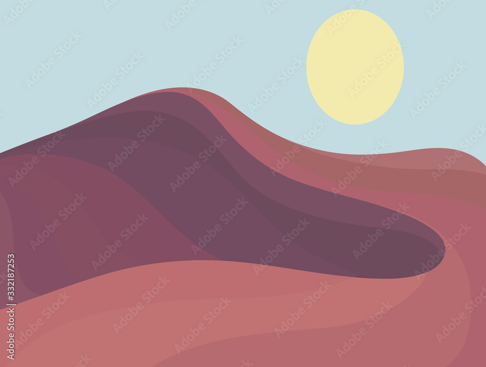 minimalism vector illustration desert landscape