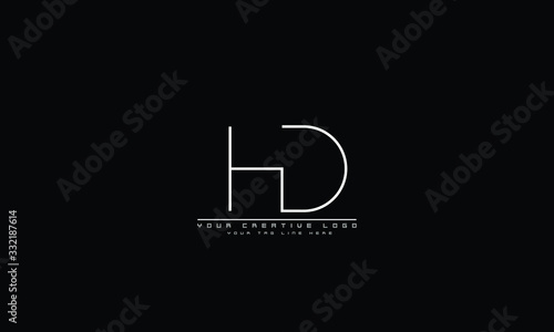 HD DH abstract vector logo monogram template