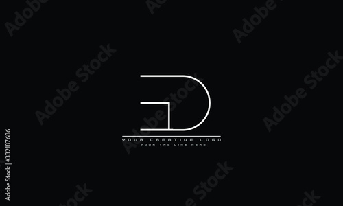 DE ED abstract vector logo monogram template