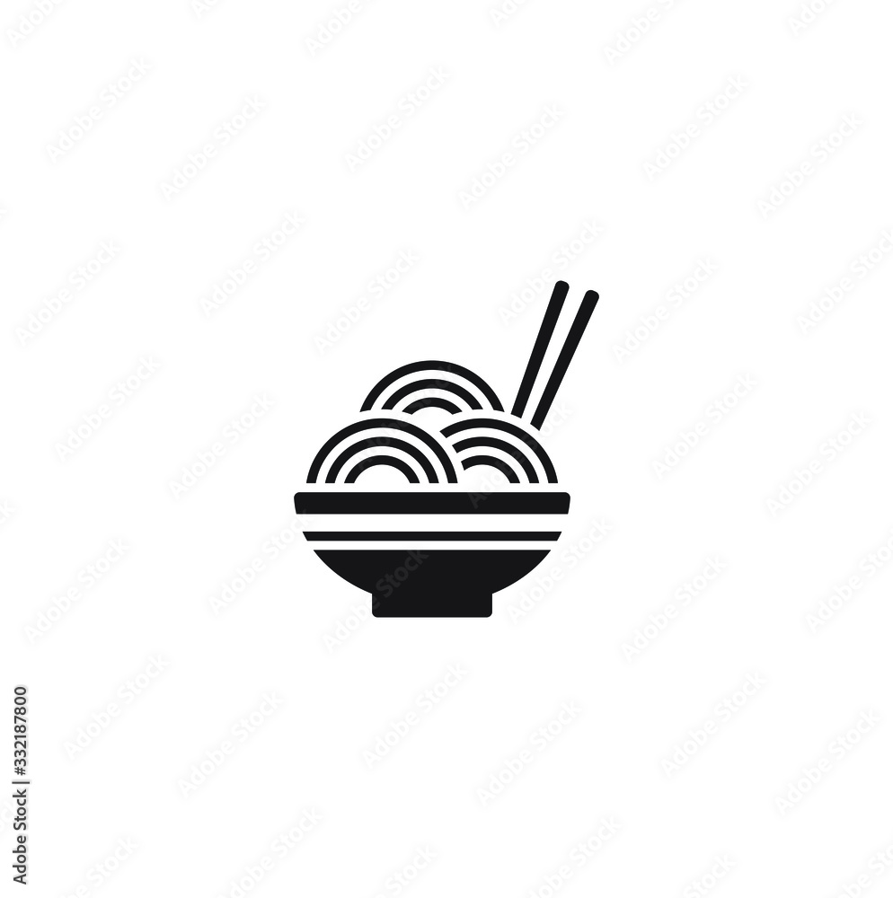 noodle and bowl icon vector design isolated. Food and drink vector concept black on a white background noodle and bowl icon vector design isolated. Food and drink vector concept black on a white background