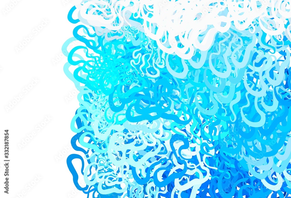 Fototapeta premium Light BLUE vector backdrop with wry lines.