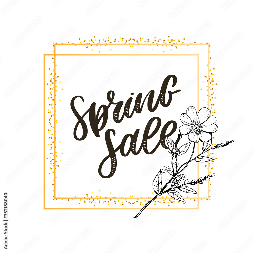Spring sale Vector word sale .Letters made of flowers and leaves on a white background. Spring sale Vector word sale .Letters made of flowers and leaves on a white background.