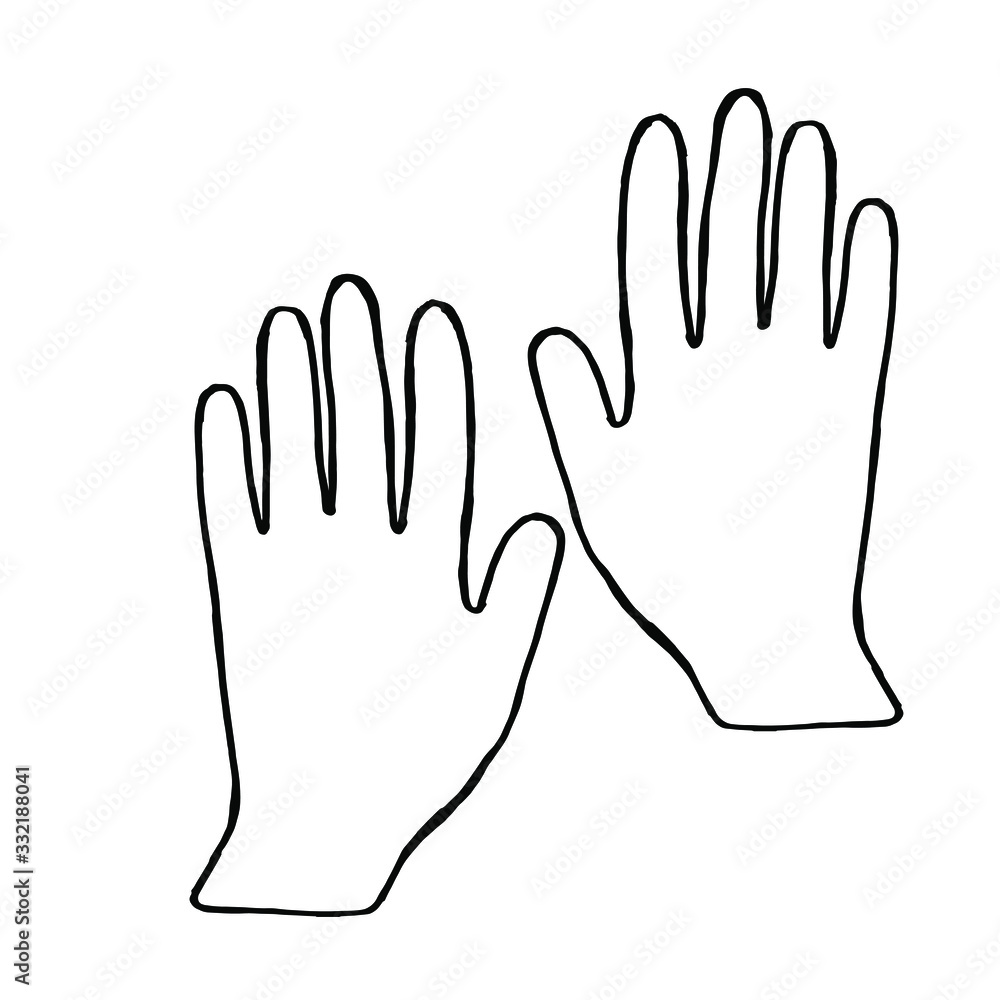 Obraz premium Vector illustration.Close-up of medical sterile gloves on a white background.