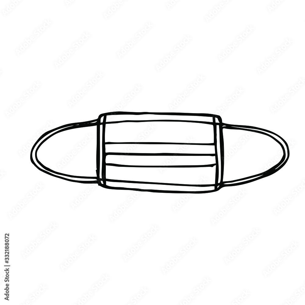 Vector illustration.Close-up of medical mask on a white background. Vector illustration.Close-up of medical mask on a white background.