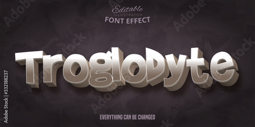 Troglodyte text, 3d stone style editable font effect