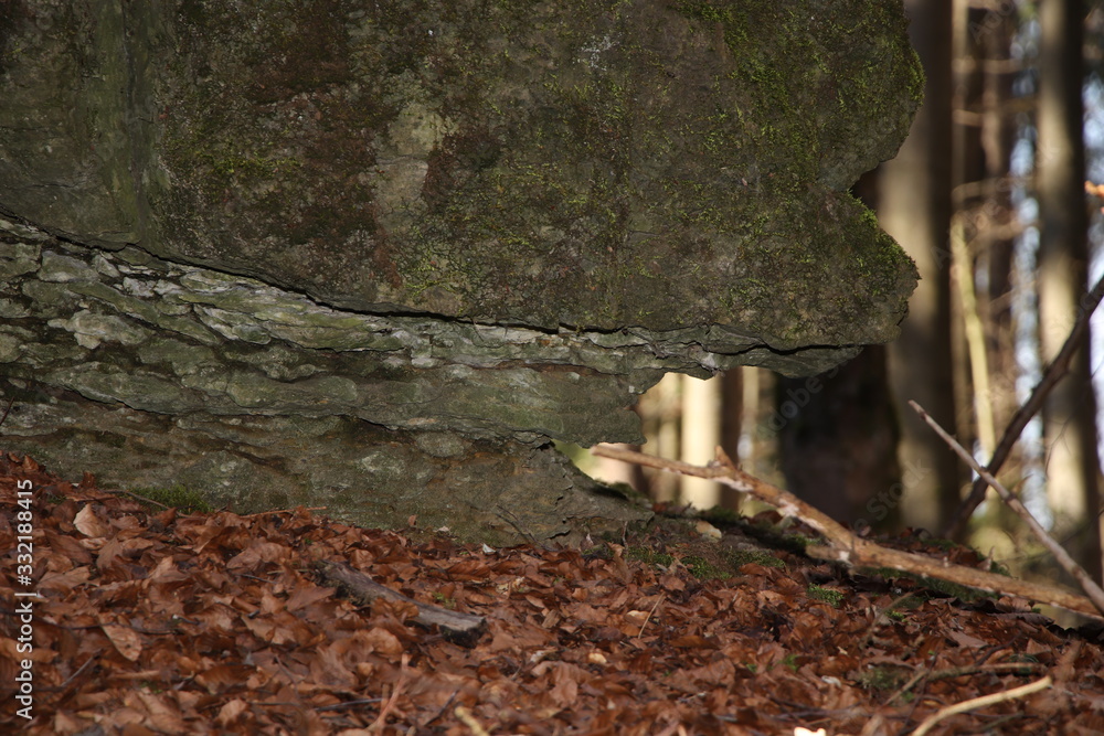 Fototapeta premium bemooste Felsen im Oberfränkiscchen Wald