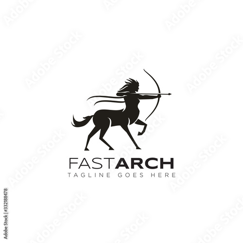 fastarch logo, from fast and archer woman centaur vector 