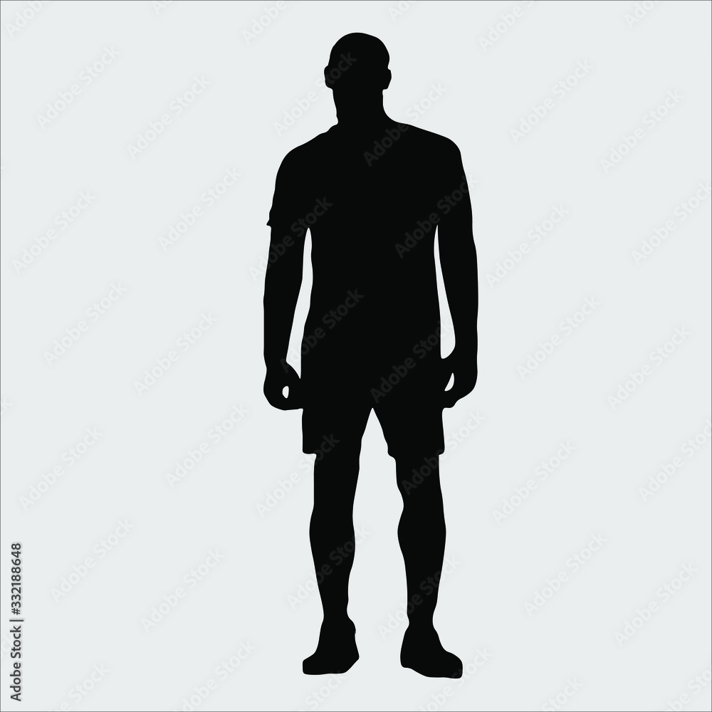 Vector silhouettes man and woman, couple, business people, group , standing, black color, isolated on white background