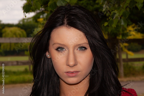 Pretty woman in a red dress