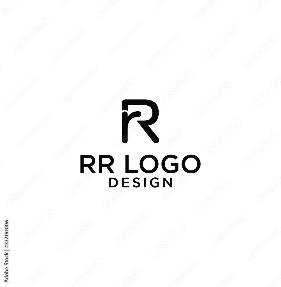 RR logo. Initial letter creative icon vector in black color. RR logo. Initial letter creative icon vector in black color.