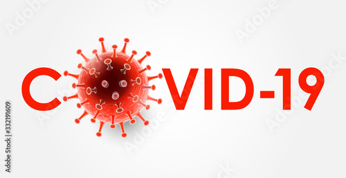 Coronavirus disease COVID-19 infection medical with typography and copy space. New official name for Coronavirus disease named COVID-19, pandemic risk background vector illustration