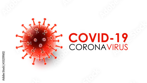 Fototapeta Coronavirus disease COVID-19 infection medical with typography and copy space. New official name for Coronavirus disease named COVID-19, pandemic risk background vector illustration