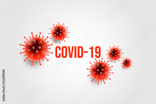 Coronavirus disease COVID-19 infection medical with typography and copy space. New official name for Coronavirus disease named COVID-19, pandemic risk background vector illustration