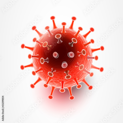Coronavirus disease COVID-19 infection medical isolated. China pathogen respiratory influenza covid virus cells. New official name for Coronavirus disease named COVID-19, vector illustration