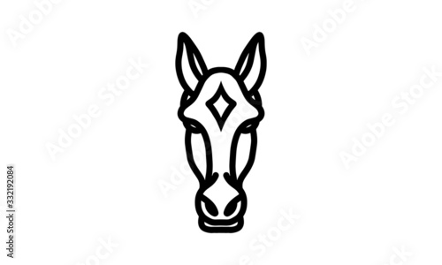 Horse vector line, Animal icon, vector line art, animal head, animal illustration, nature icons, icon for desain logo