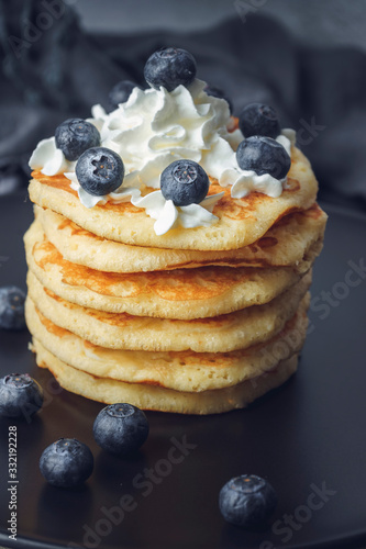 Blueberry pancakes.