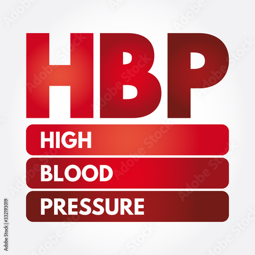 HBP - High Blood Pressure acronym, health concept background