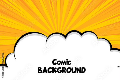 Comic book cartoon cloud speech bubble for text