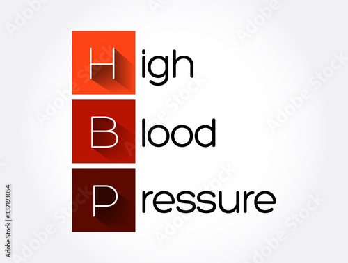 HBP - High Blood Pressure acronym, health concept background