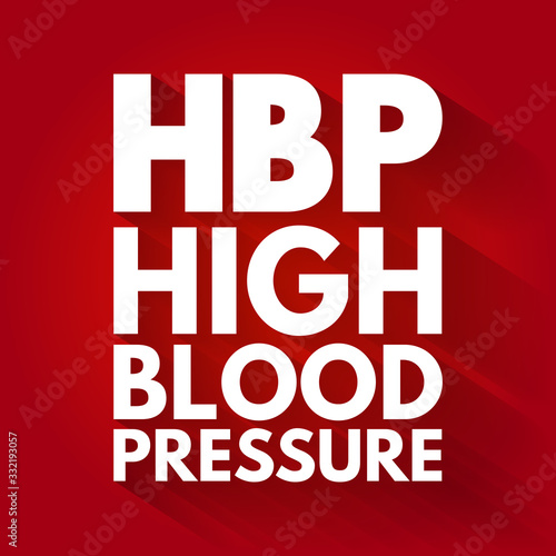 HBP - High Blood Pressure acronym, health concept background