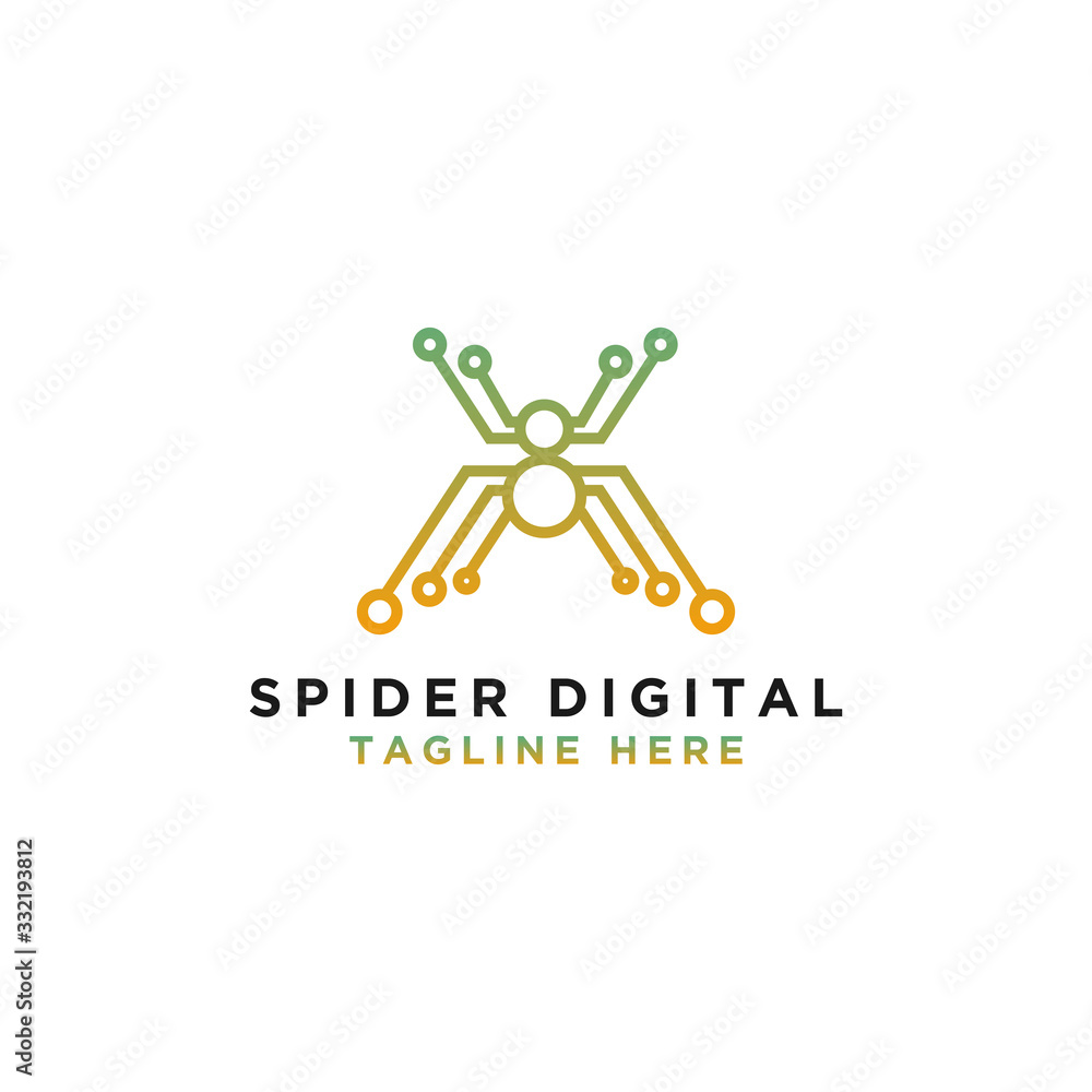 Spider Template logo design - Vector