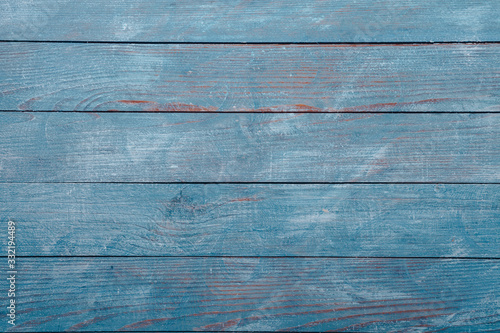  Vintage blue wood background texture with knots and nail holes. Old painted wood wall. Blue abstract background. Vintage wooden dark blue horizontal boards. Front view with copy space. Background for