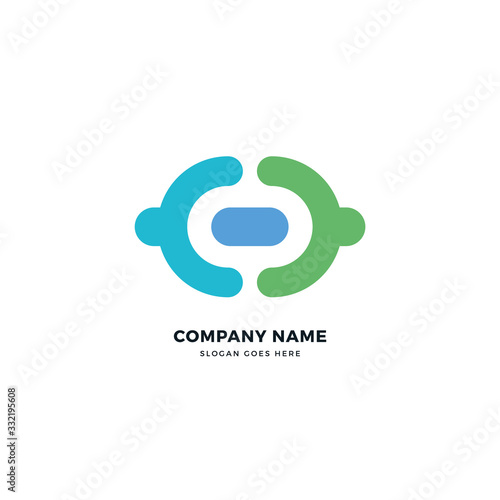 Creative chain vector logo icon design template. Abstract logotype concept element sign shape.