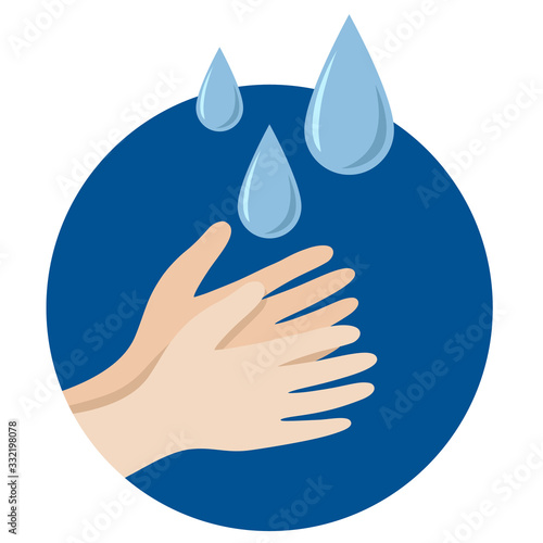 Washing Hands, cleaning, Health care, Anti Bacteria in blue circle on transparent background, isolated, icon, vector illustration