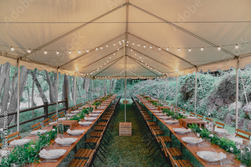 Outdoor dinner party venue event