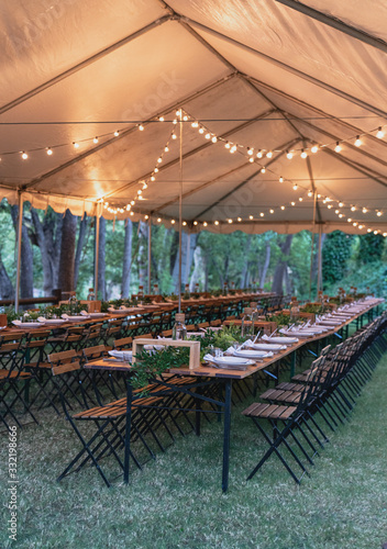 Outdoor dinner party venue event