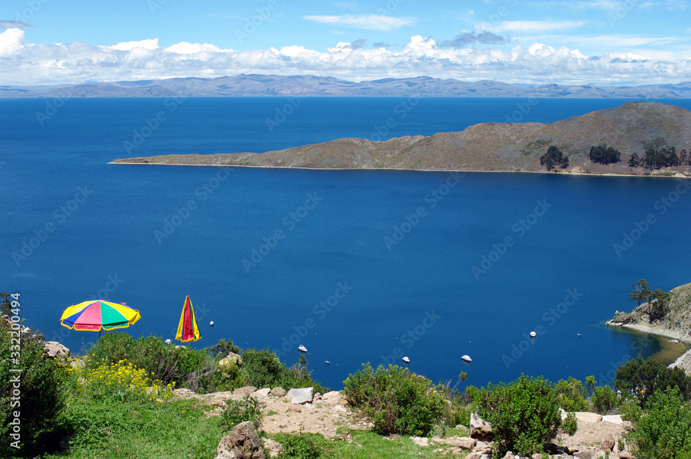 Panorama de l'Isla del Sol, Lac Titicaca, Bolivie