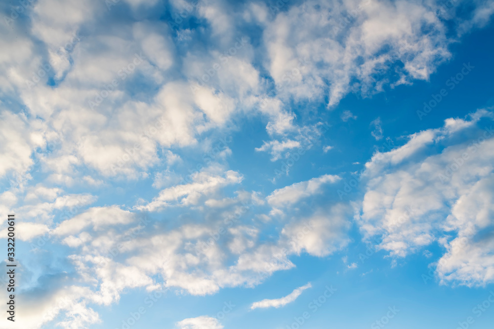 Fototapeta premium Beautiful blue sky and white clouds. Nature background.