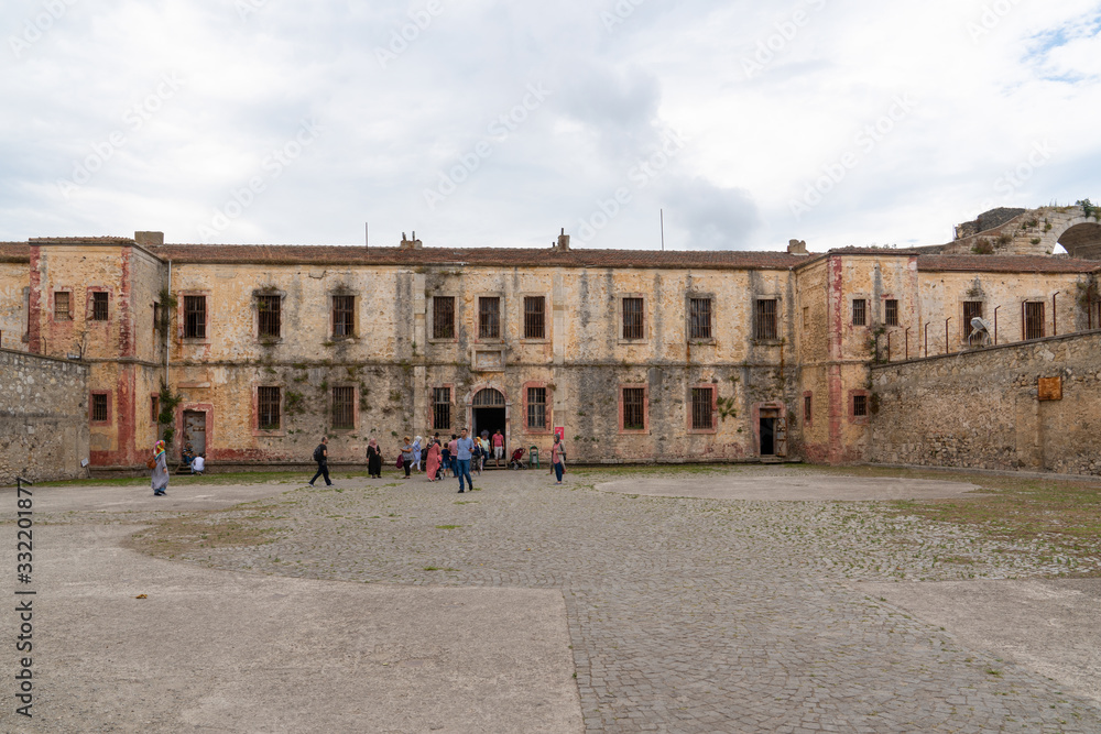Sinop/Turkey - August 04 2019: Sinop Fortress Prison, (Turkish: Sinop Kale Cezaevi) was a state prison situated in the inside of the Sinop Fortress. .