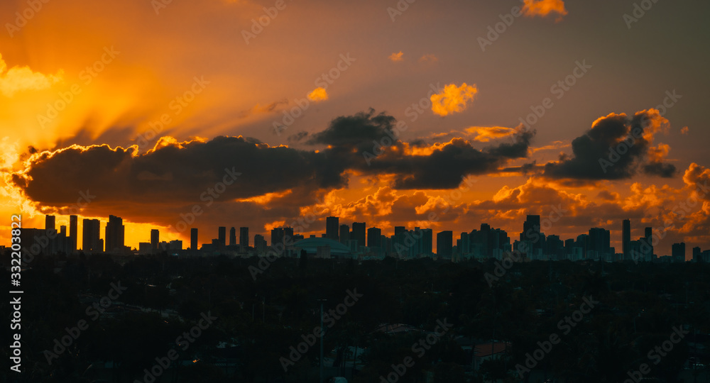 sunset sky sun sunrise orange cloud buildings nature cloud sun dusk silhouette red sea city lighting twilight night impressions miami florida