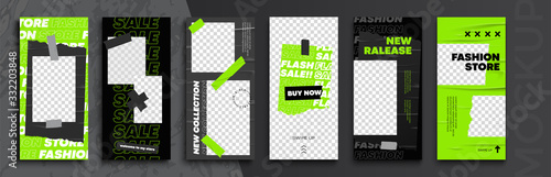 Trendy editable Stories template. Design  for social media. Flash Sale