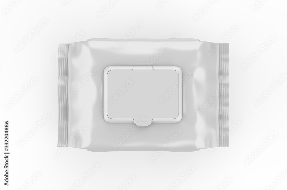 Blank Wet Wipes Soft Tissue Package For Branding, 3d render illustration. Blank Wet Wipes Soft Tissue Package For Branding, 3d render illustration.