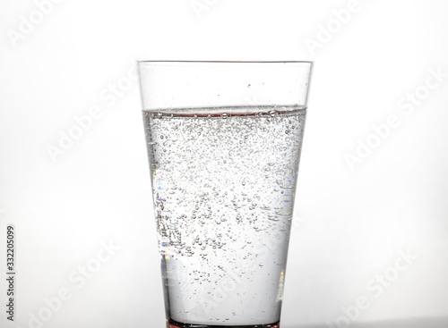 cold glass of seltzer water