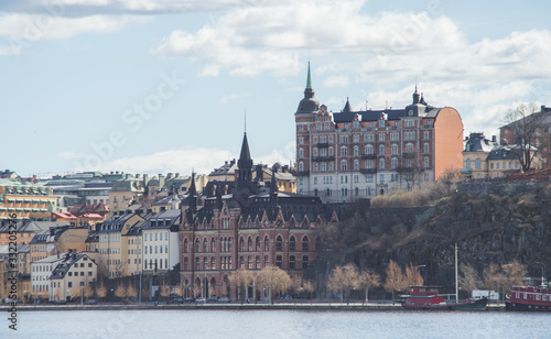 April 22, 2018. Stockholm, Sweden. Panorama of the historic center of Stockholm in clear weather.