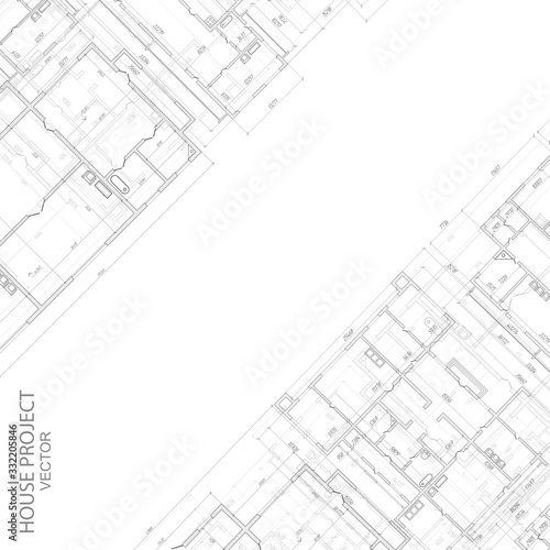 House plan project .Technical drawing background.Engineering design .Vector , illustration.	