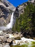 Waterfall in mountains, Yosemite national park, USA