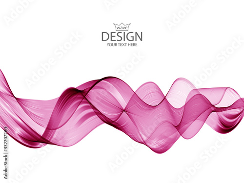 Vector abstract background. Transparent pink wave on a white background.