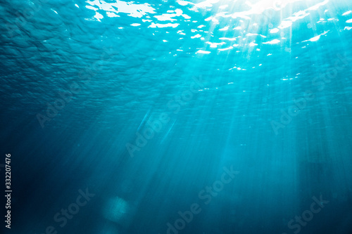 Принти на полотні Bajo el mar mediterraneo de color azul turquesa en Menorca