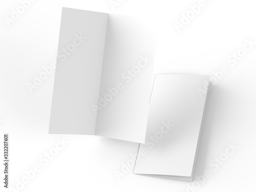 Leaflet folded to DL format - mock up - 3d illustration © neva